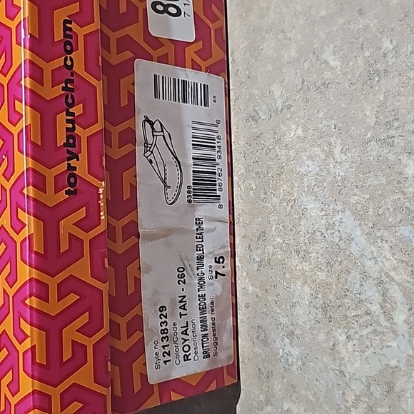 Tory Burch Britton 60mm wedge thong- Tumbled Leather - Picture 5 of 5